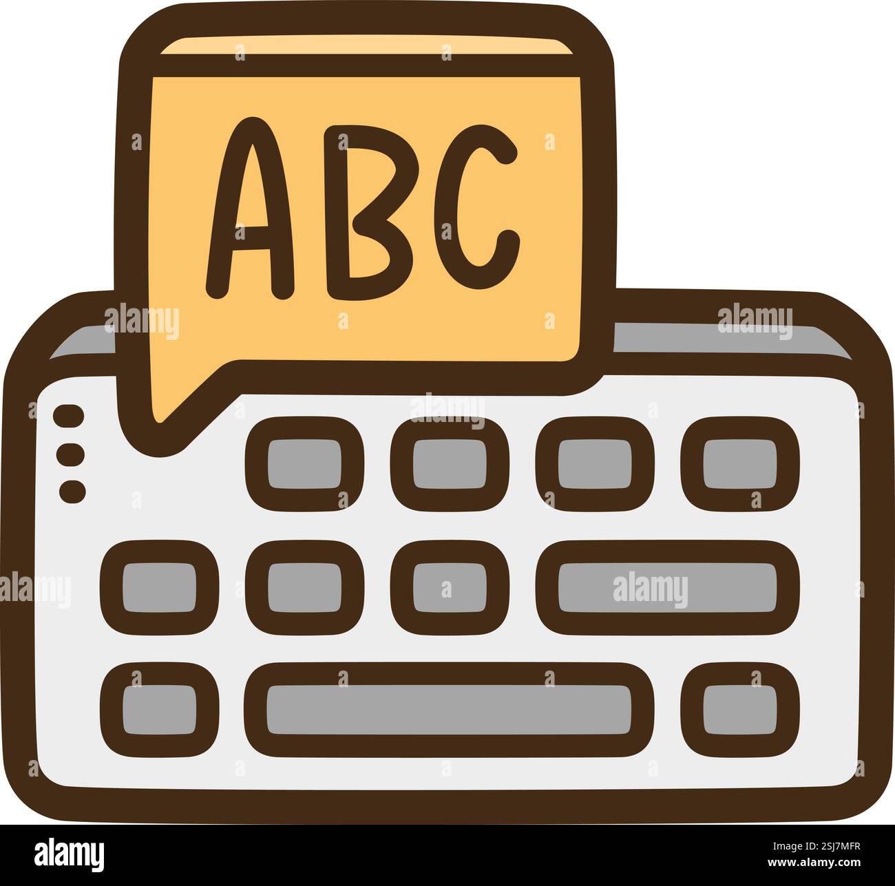 Tastatur Vektor Kritzelillustration und Grafik. Teil der e-learning-Kategorie. Stock Vektor