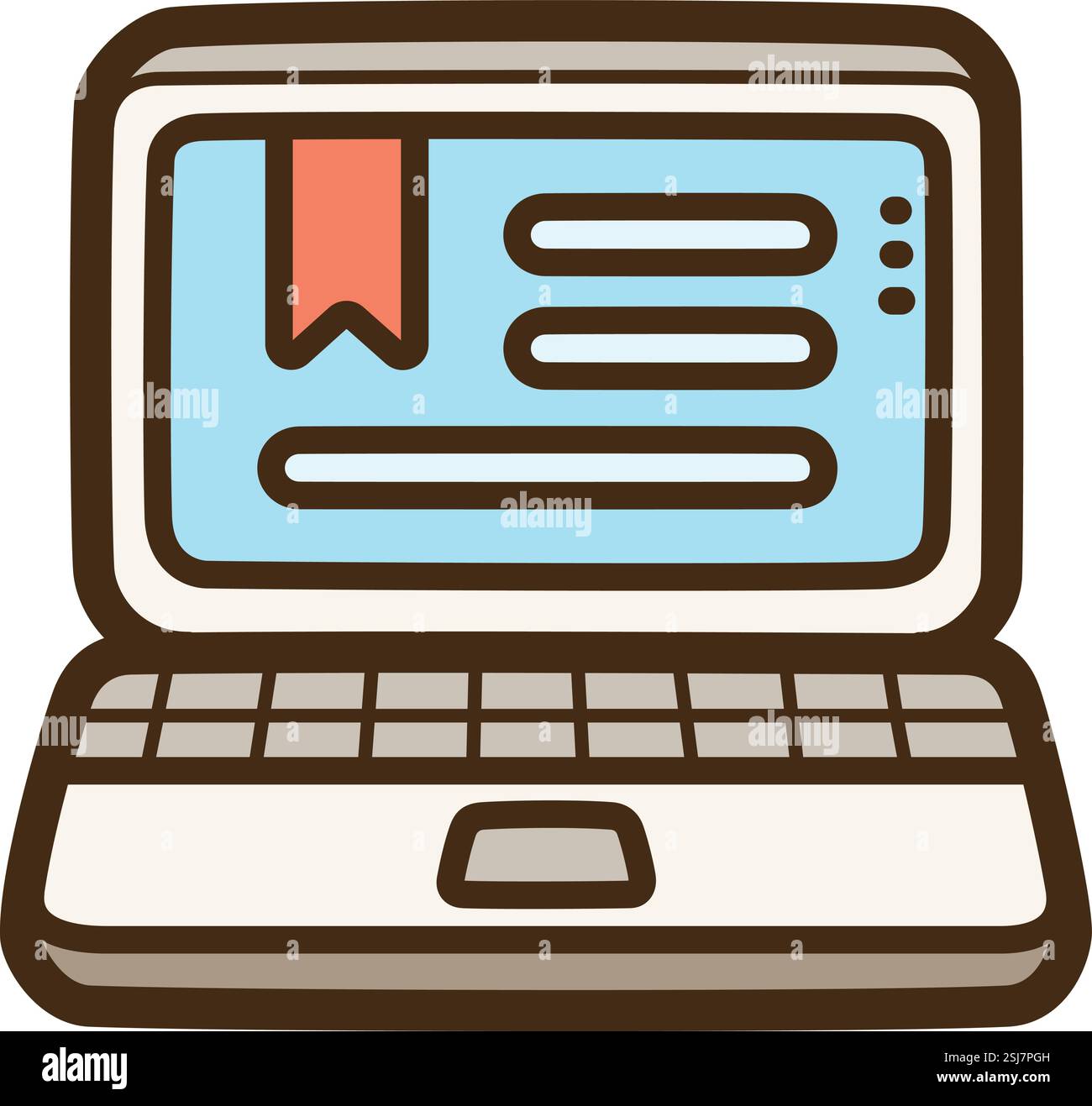 Illustration und Grafik des Laptop-Vektors. Teil der e-learning-Kategorie. Stock Vektor