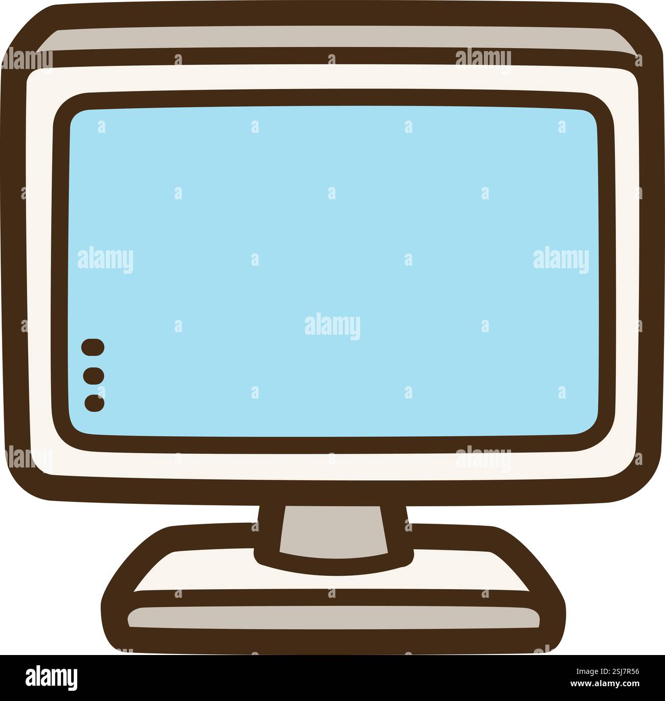 Bildschirm Monitor Vektor Kritzelillustration und Grafik. Teil der elektronischen Kategorie. Stock Vektor