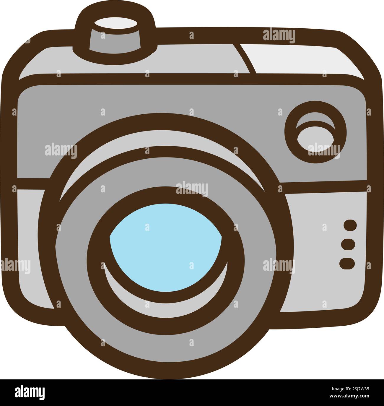 Fotokamera Vektor Kritzelillustration und Grafik. Teil der elektronischen Kategorie. Stock Vektor