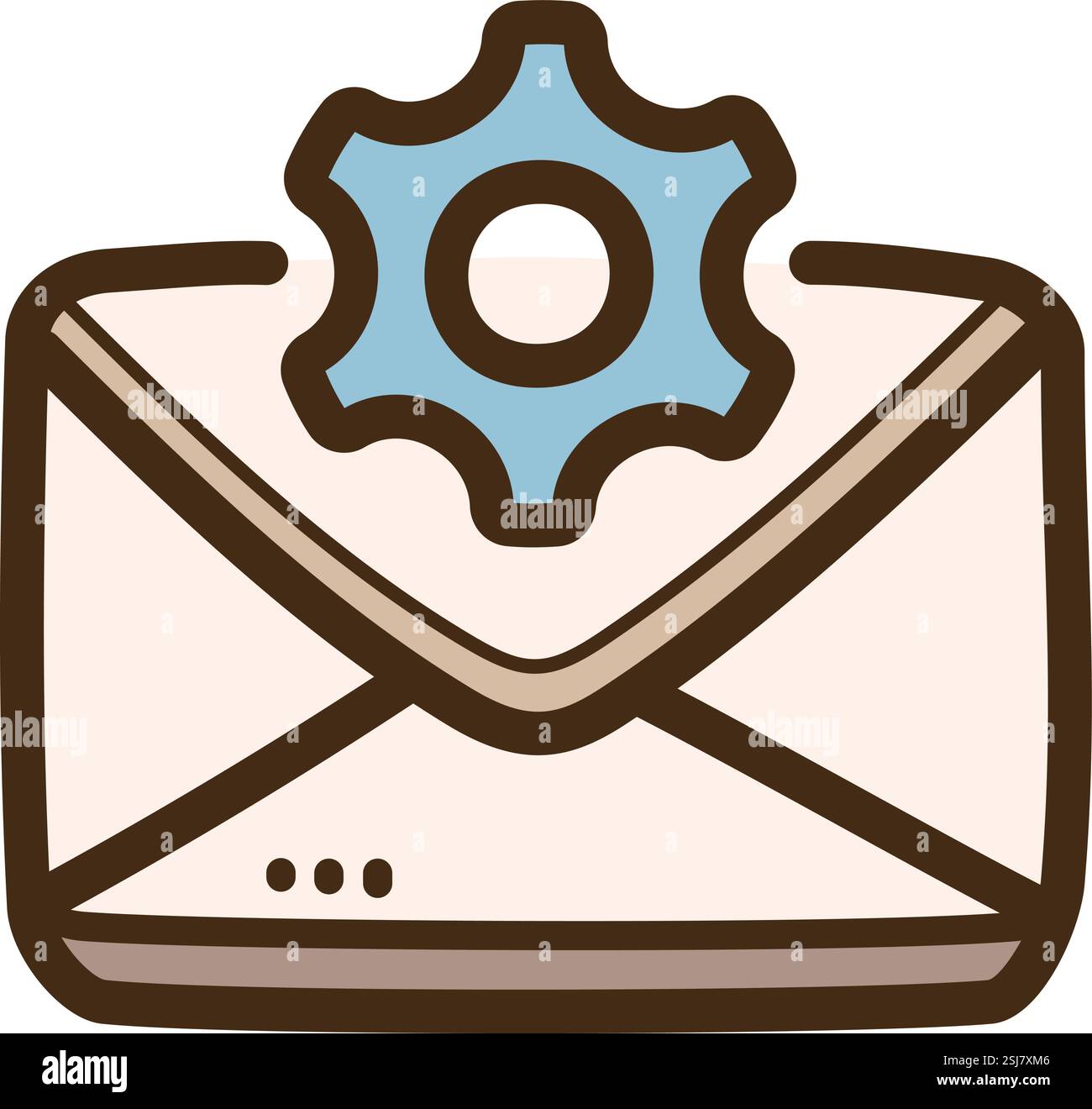 E-Mail-Einstellung Vektor-Kritzelillustration und Grafik. Teil der E-Mail-Kategorie. Stock Vektor