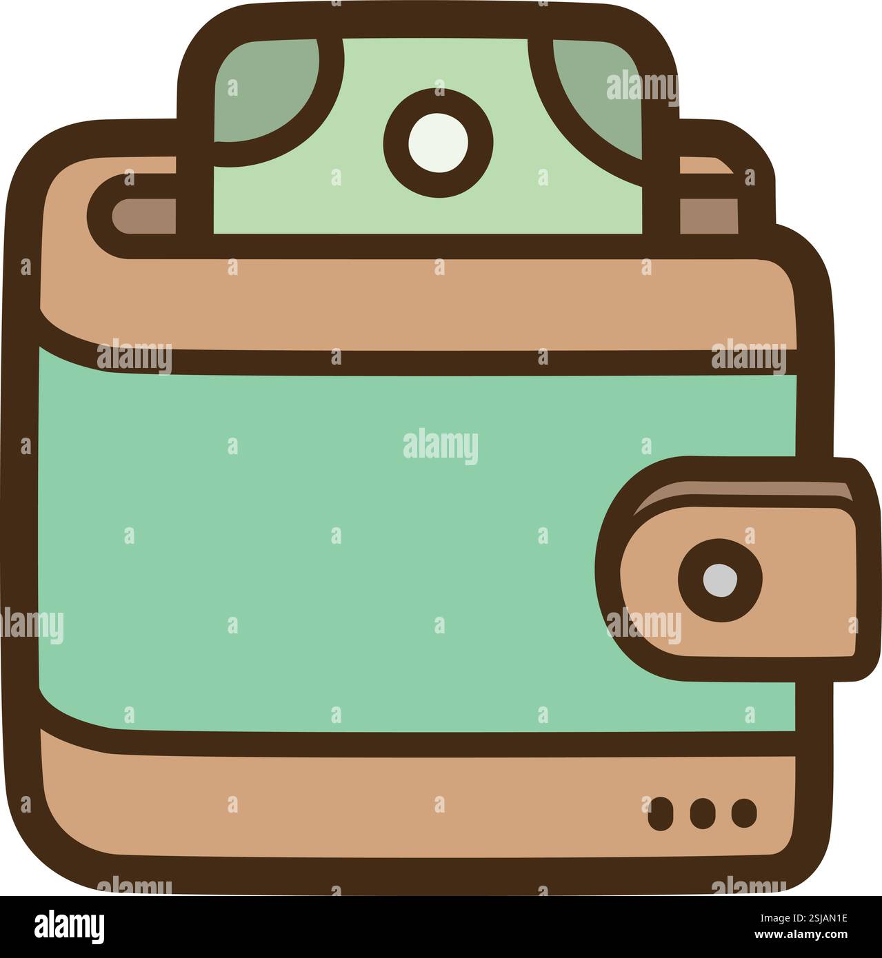 Portemonnaie Vektor Kritzelillustration und Grafik. Teil der Finanzkategorie. Stock Vektor