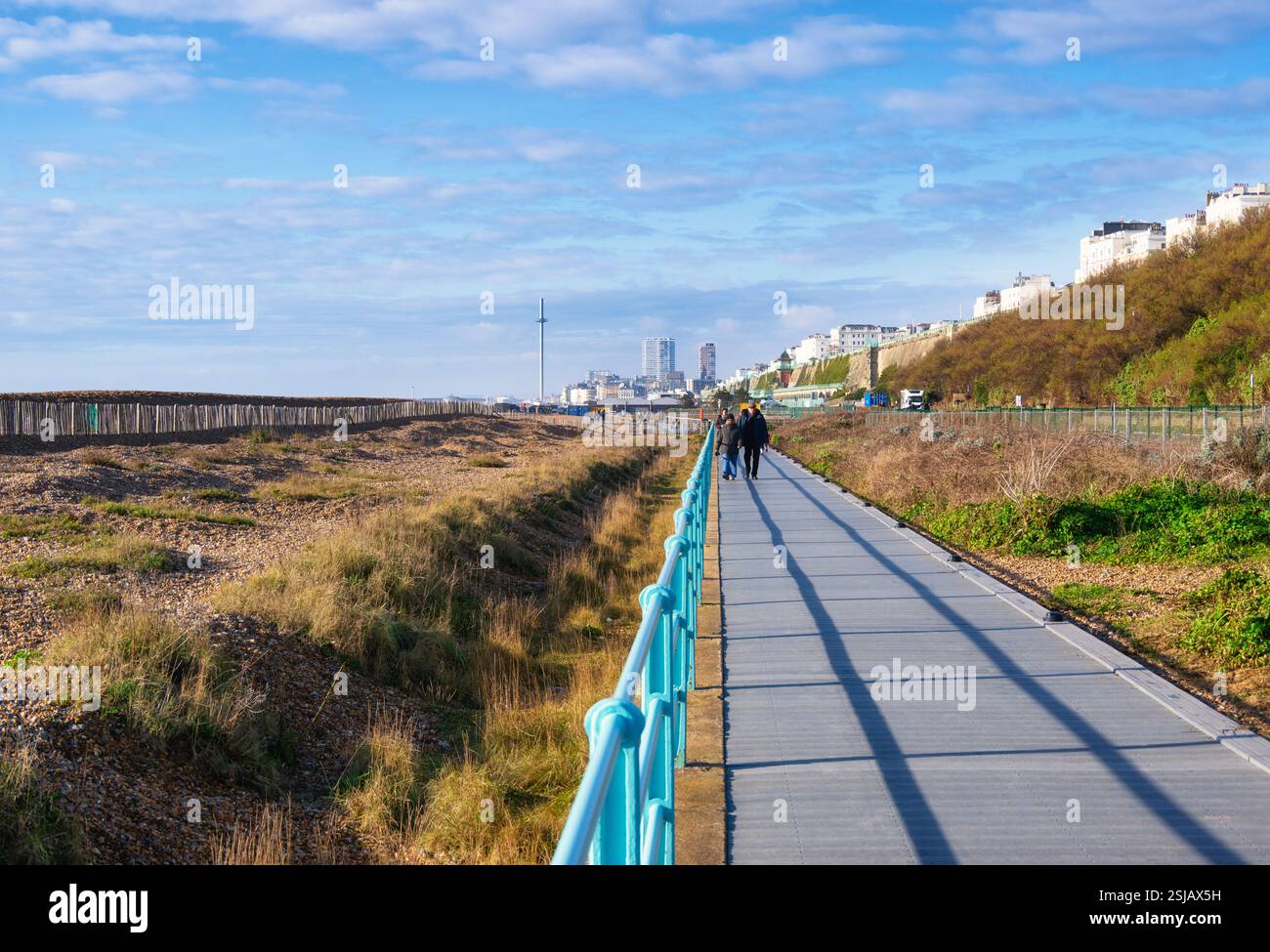 Uferpromenade auf der Ostseite von Brighton, City of Brighton and Hove, East Sussex, England Stockfoto
