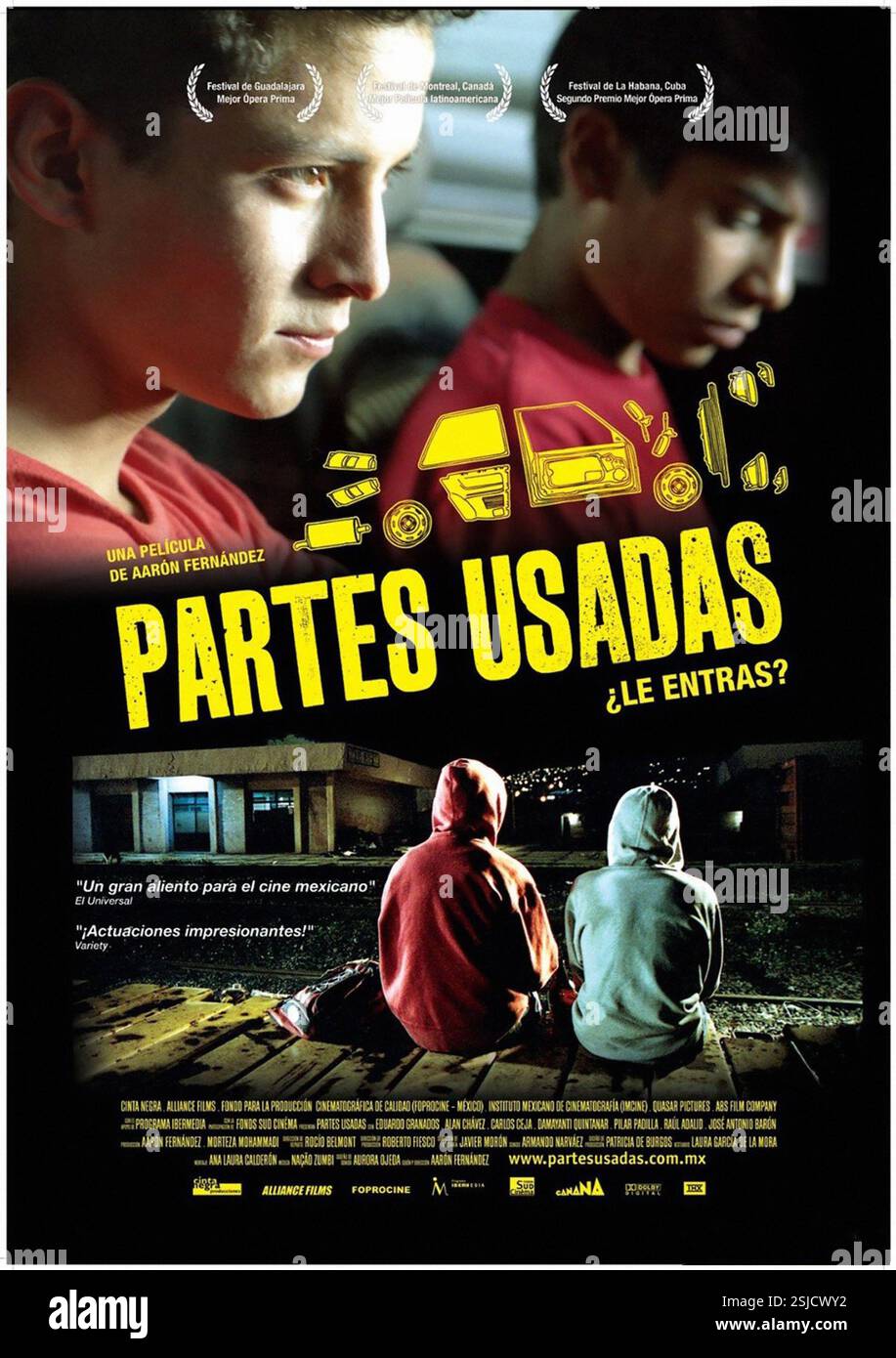 Partes Usadas Gebrauchtteile Jahr: 2007 Mexiko / Spanien / Frankreich Regisseur: Aarón Fernández Lesur Eduardo Granados, Alan Chávez mexikanisches Poster Stockfoto