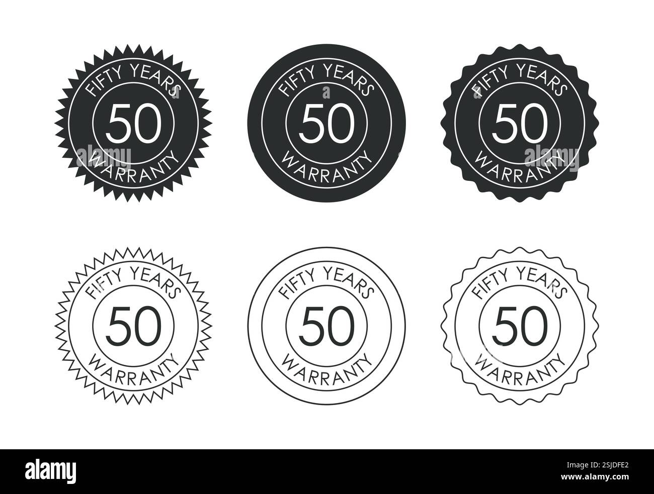 Werbung 50 Jahre Garantie-Logo, Symbol für Garantie Stock Vektor