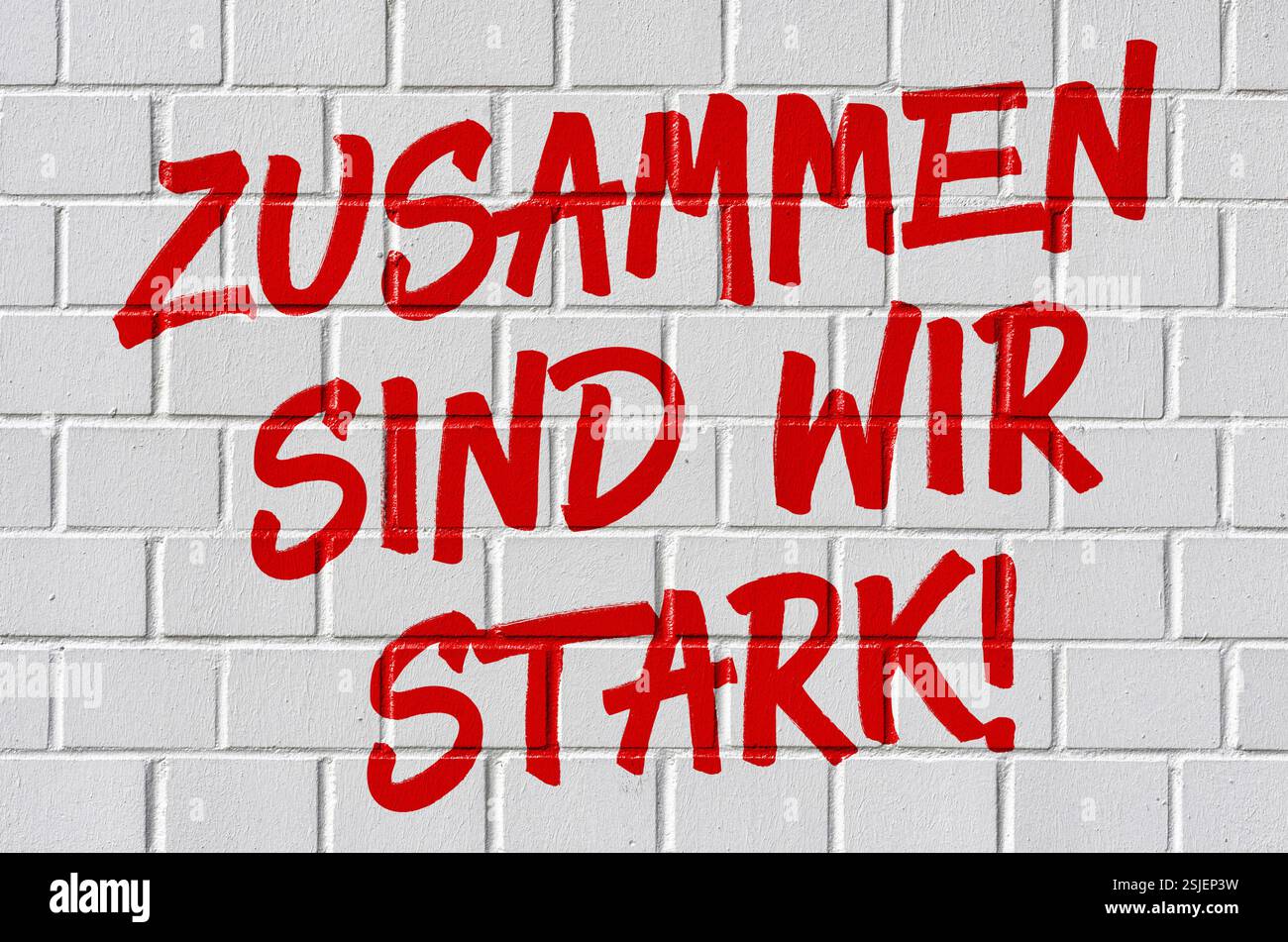 Graffiti - gemeinsam sind wir stark Stockfoto