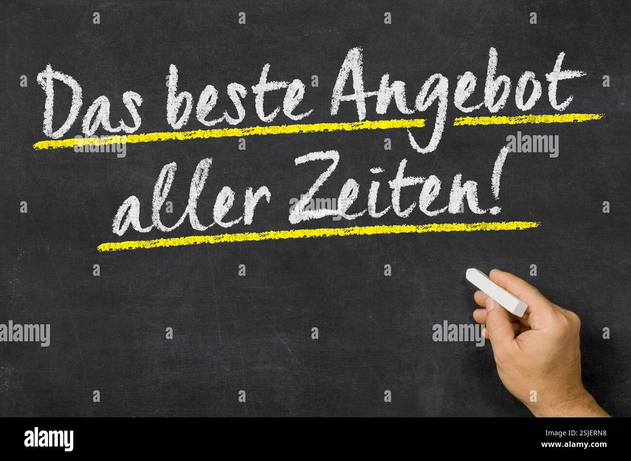 Text auf der Tafel - das beste Angebot aller Zeiten Stockfoto