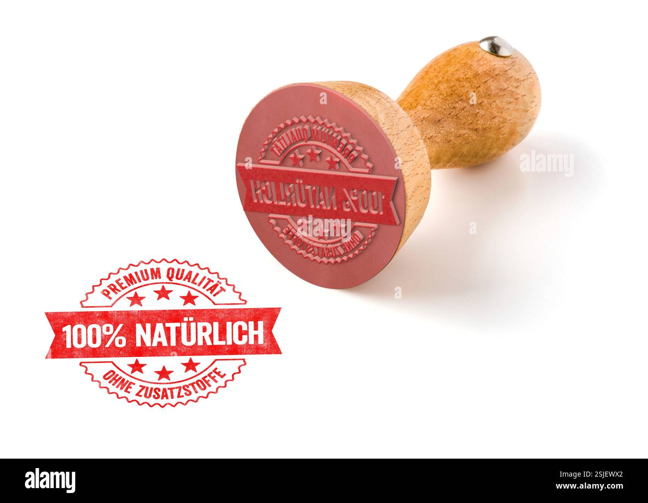Holzmarken - 100 % natürlich Stockfoto