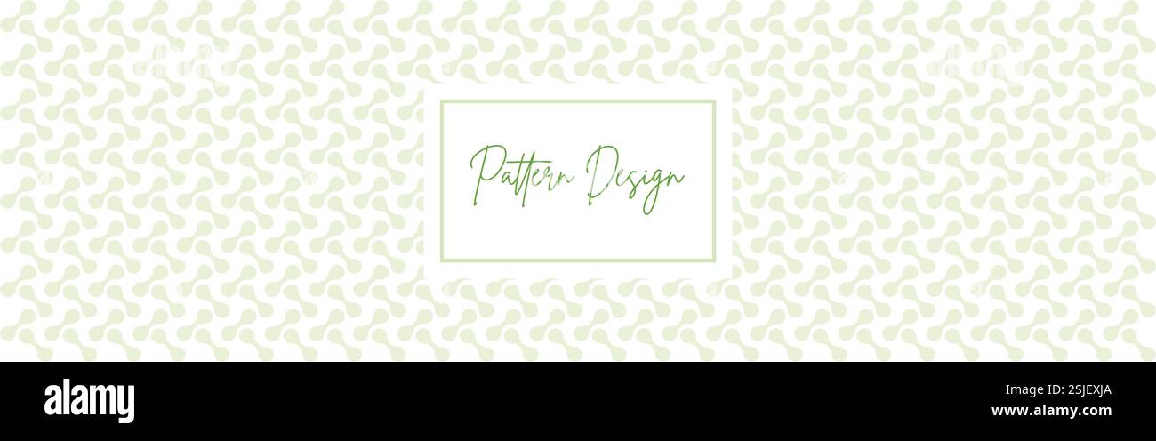 Elegantes Design mit grünem Muster und Text in der Mitte Stock Vektor