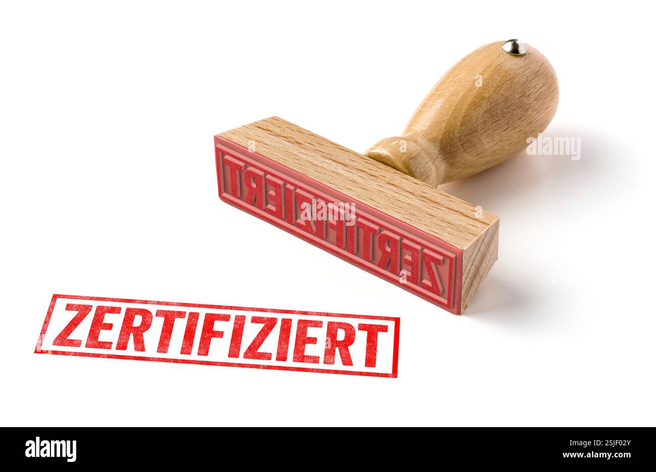 Holzstempel - zertifiziert Stockfoto