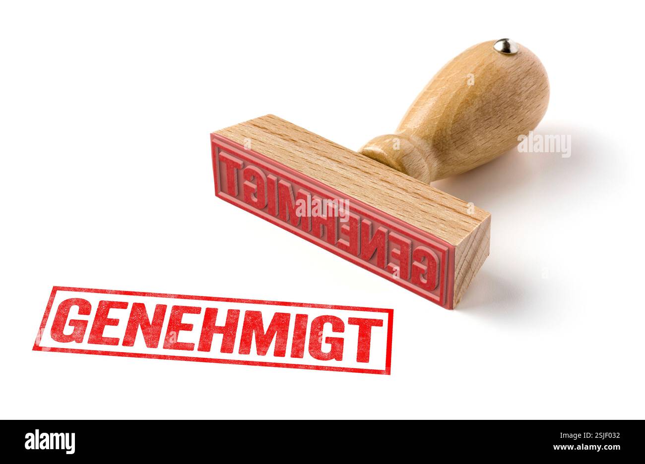 Holzstempel - genehmigt Stockfoto