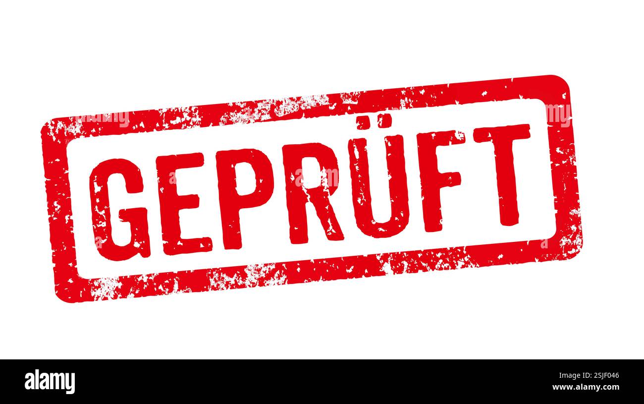 Roter Stempel – geprüft Stockfoto