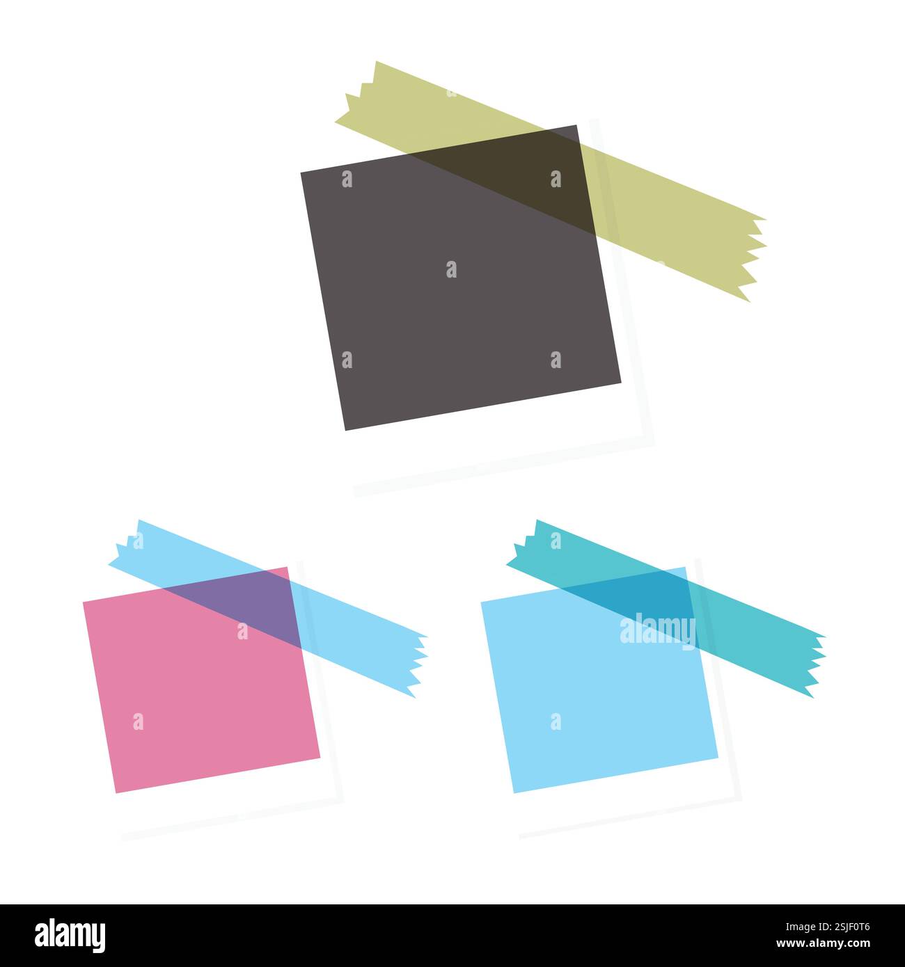 Farbige Papierquadrate Mit Klebeband Stock Vektor