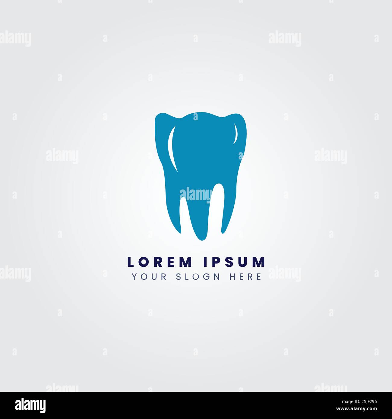 Blauer Zahn-Logo mit Platzhaltertext Stock Vektor