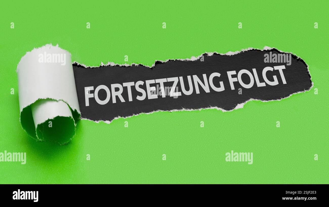 Zerrissenes Papier – Fortsetzung Stockfoto