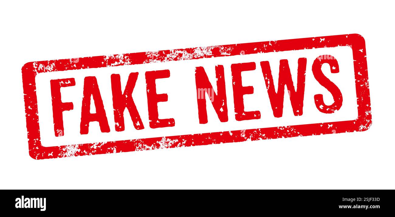 Roter Stempel - Fake News Stockfoto