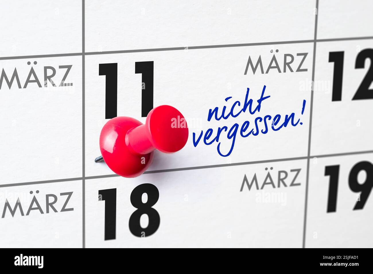 Wandkalender - 11. März Stockfoto