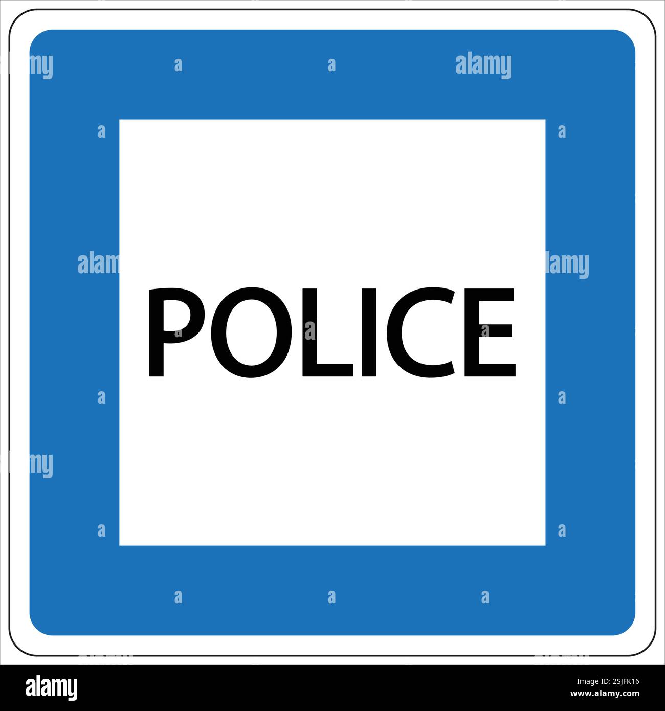 Abbildung eines Polizeirevier-Schildes mit fettgedrucktem Text Stock Vektor