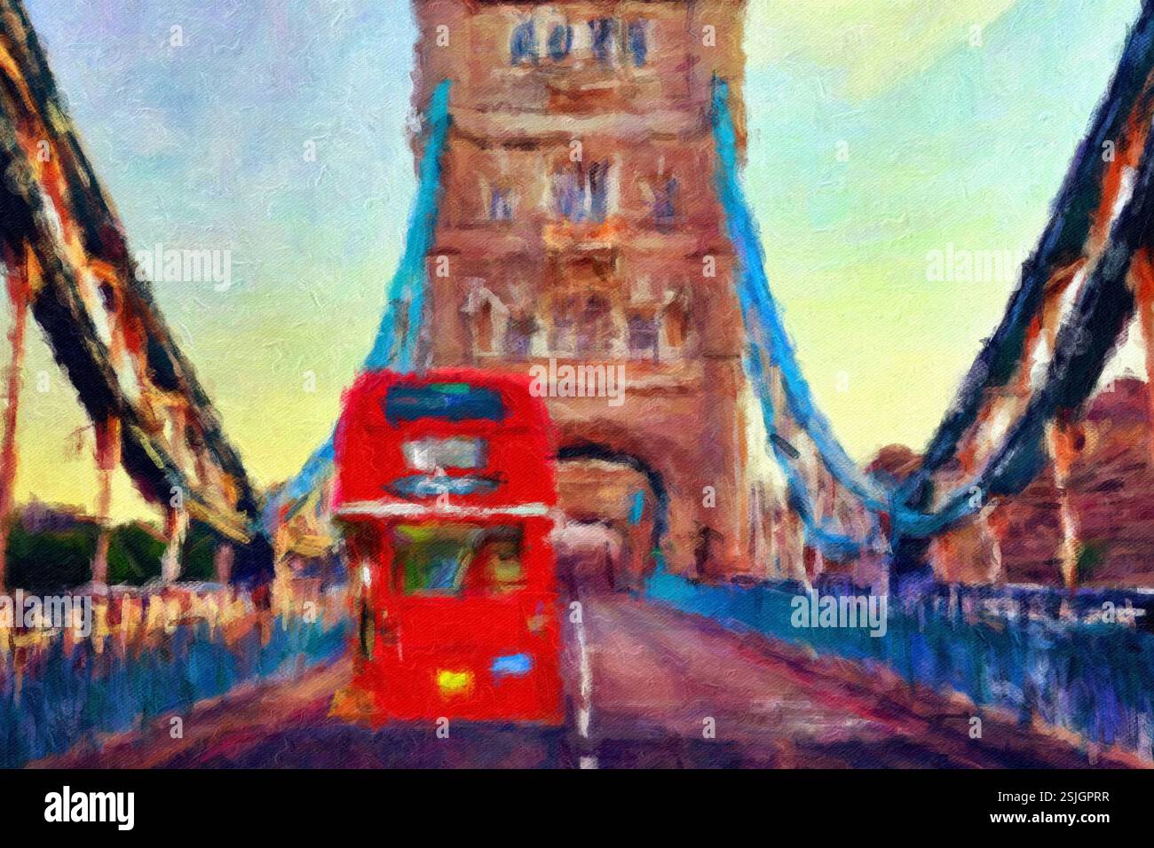 Ein klassischer 1965 AEC Routemaster, Tower Bridge, London, England. Stockfoto