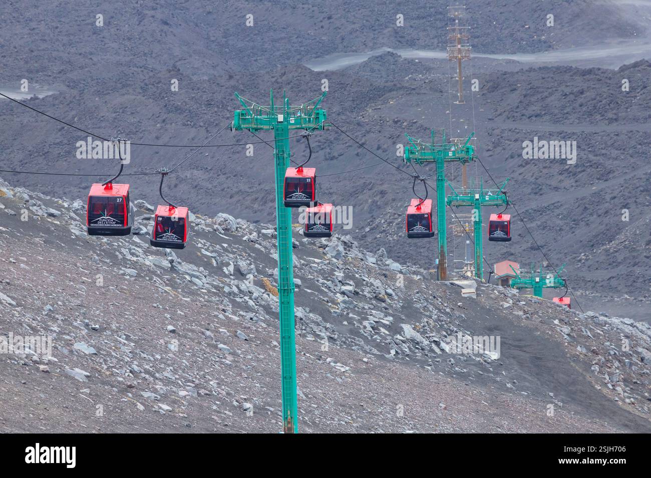 Seilbahn des ätna, Ätna, Sizilien, Italien Stockfoto