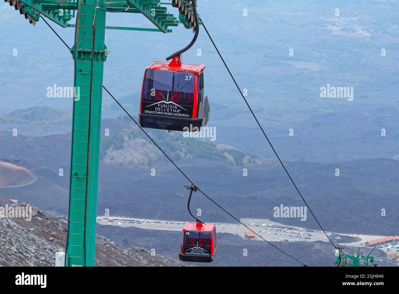 Seilbahn des ätna, Ätna, Sizilien, Italien Stockfoto