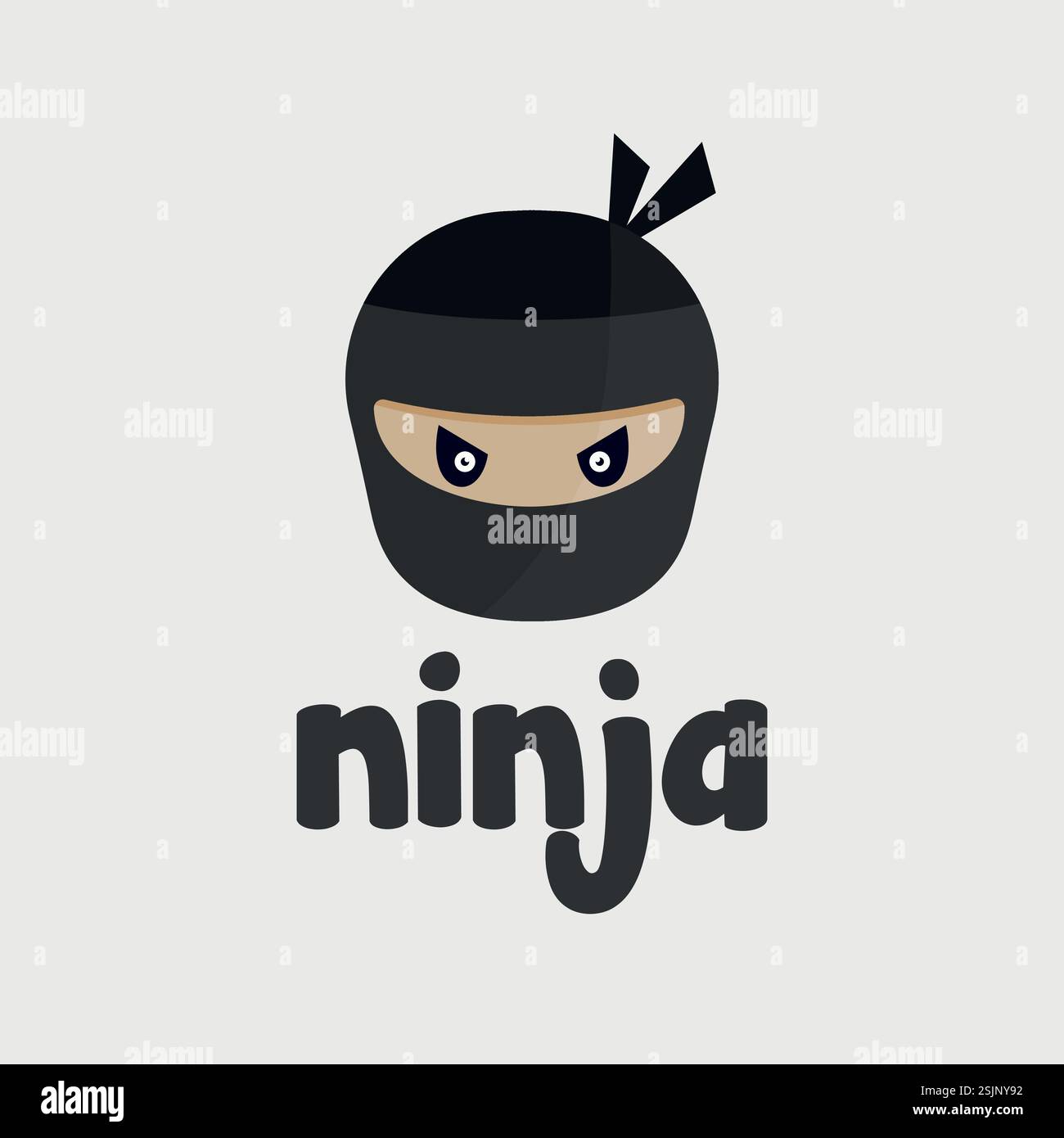 Süßer Ninja mit sehr wütendem Blick Stock Vektor