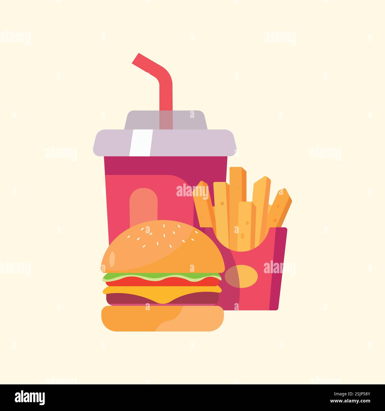 Vektor-Fast-Food-Werbekomposition Stock Vektor