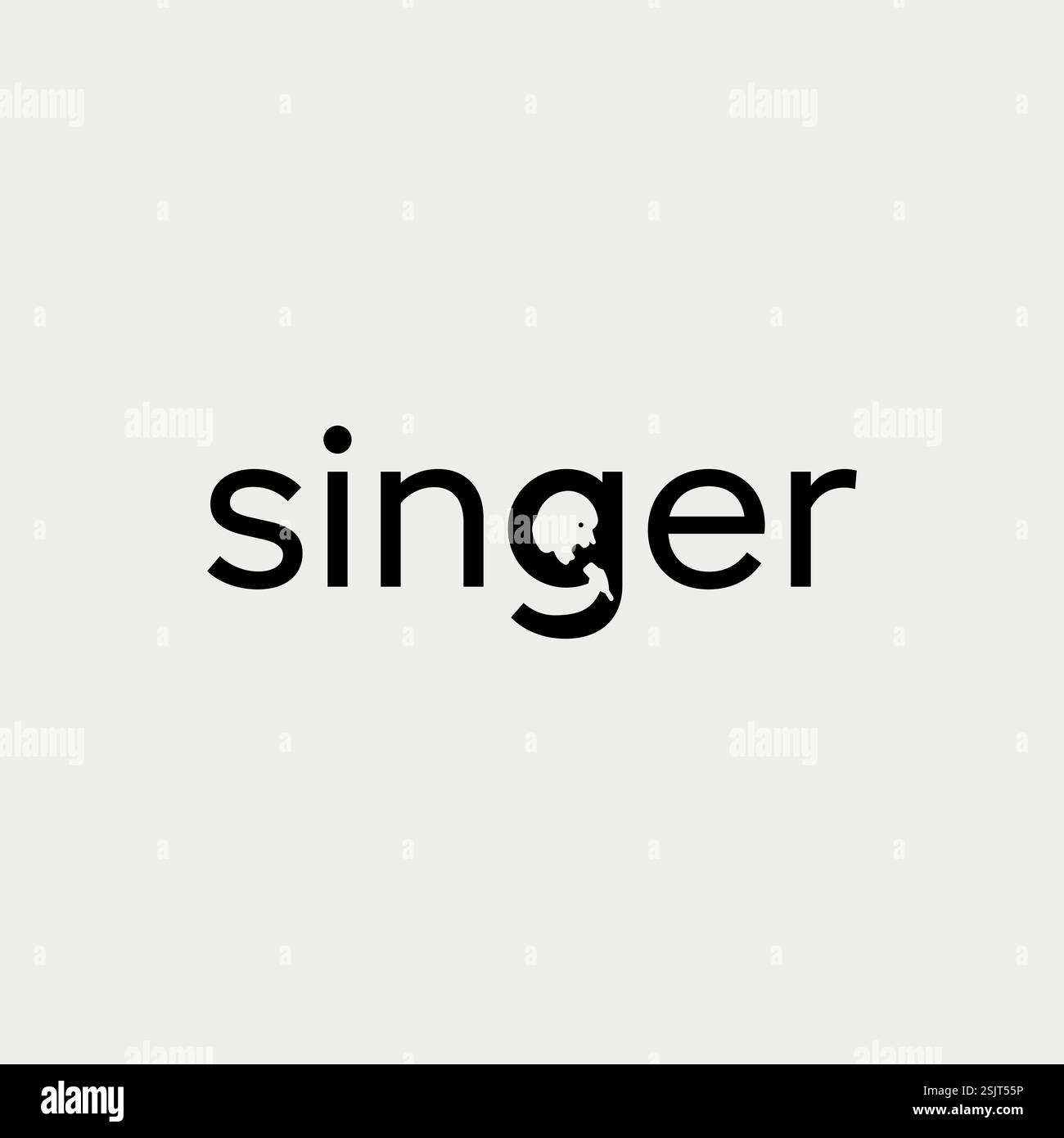 Vektor-Singer-Text-Logo-Design Stock Vektor