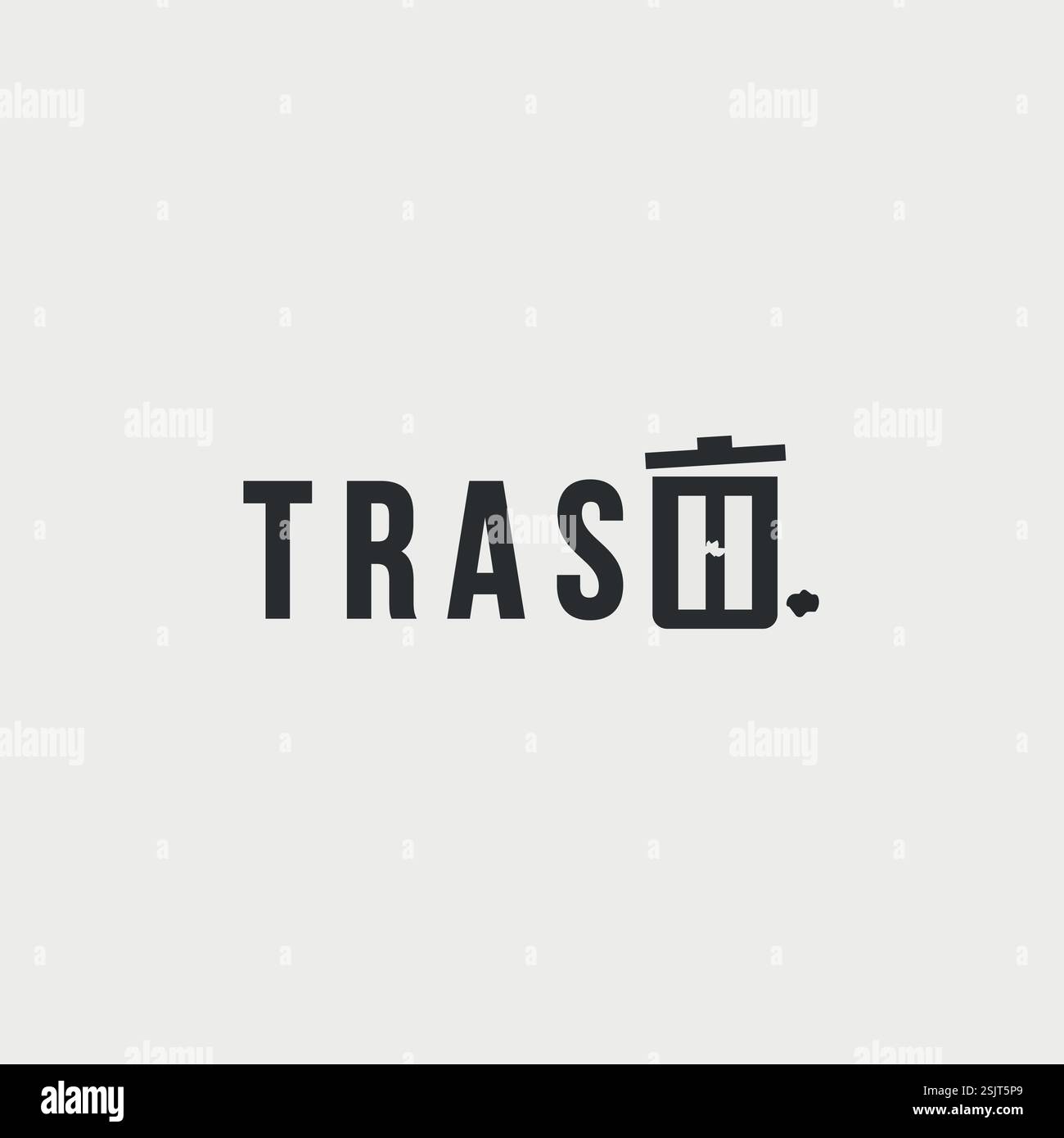 Minimales Logo-Design mit Vektorabfall Stock Vektor