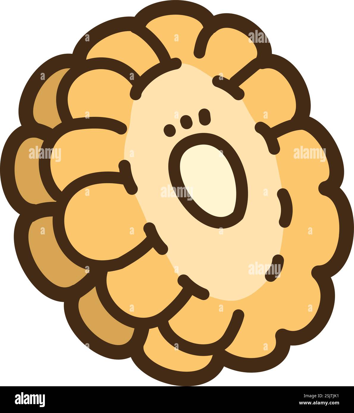 Maisschnittvektor-Kritzelillustration und Grafik. Teil der Fruchtscheiben-Kategorie. Stock Vektor