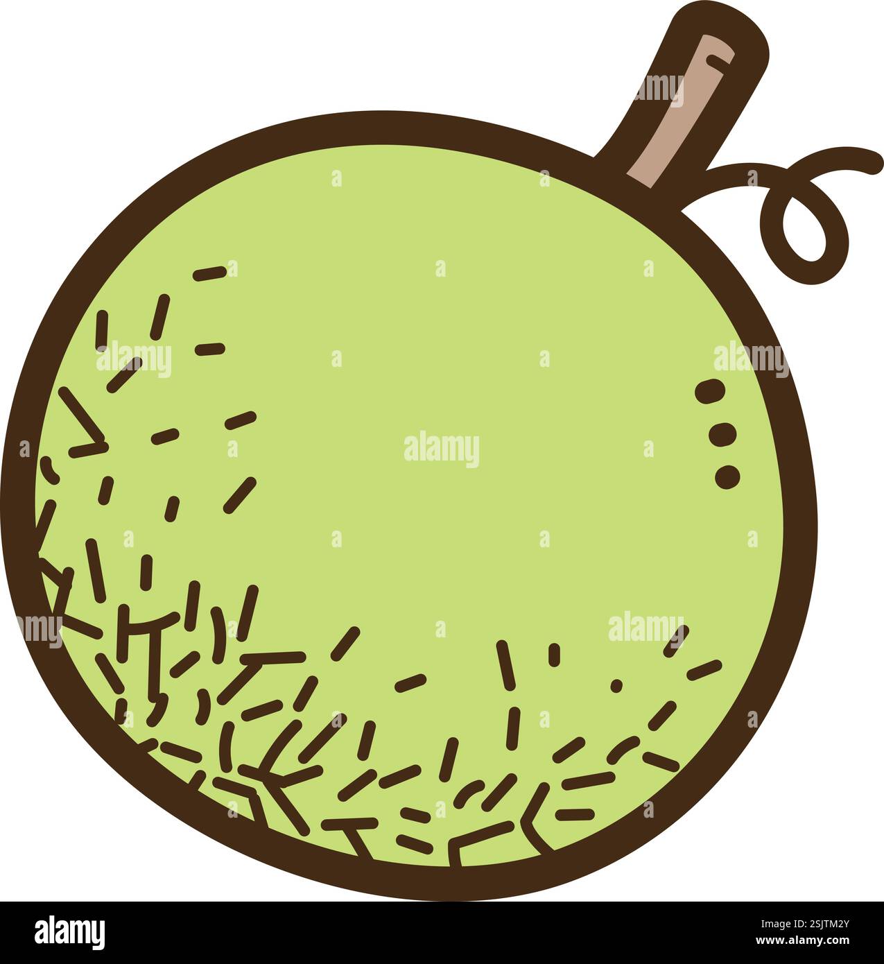 Melonenvektor-Kritzelillustration und Grafik. Teil der Obstkategorie. Stock Vektor