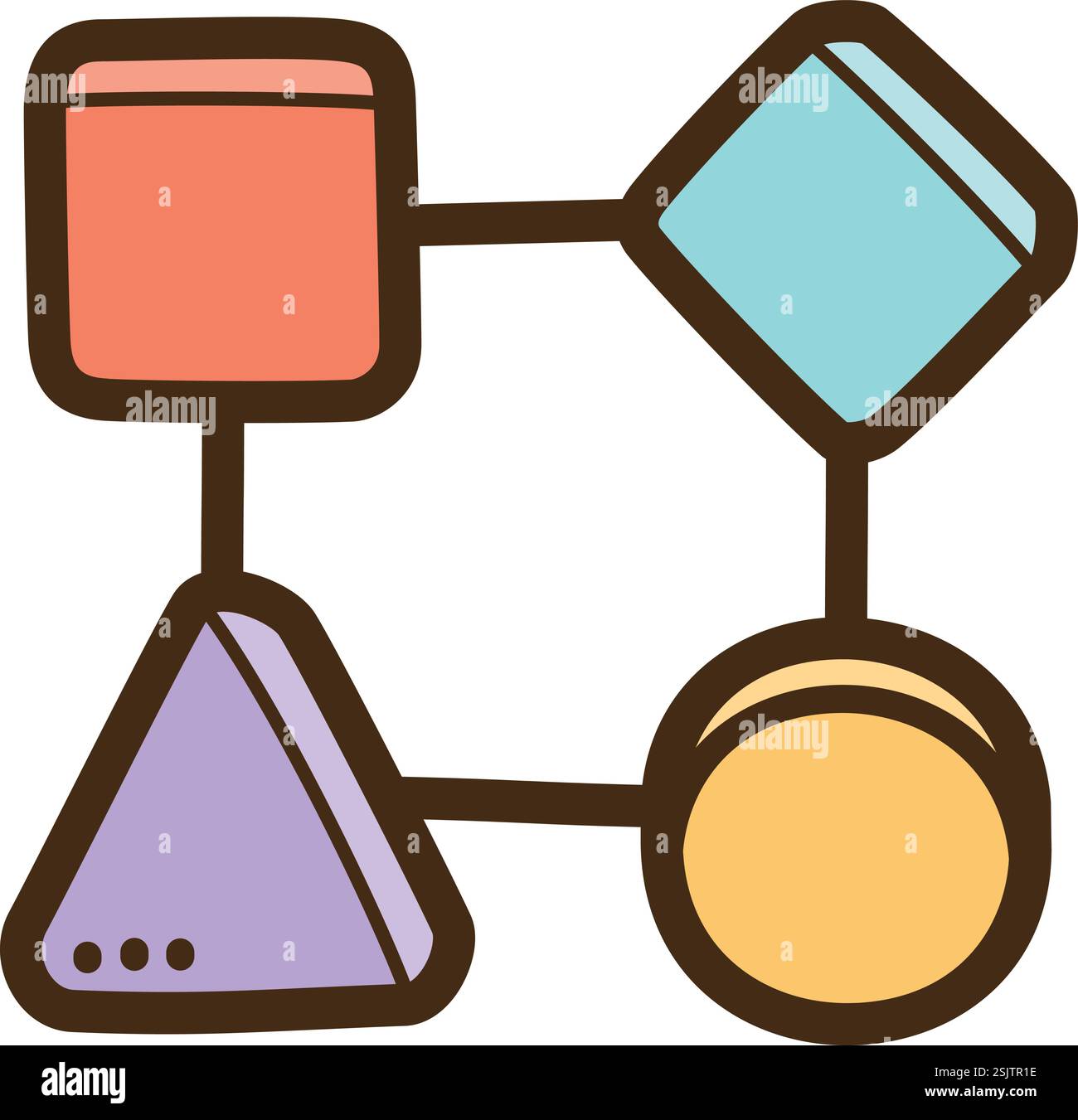 Flussdiagramm-Vektor-Kritzelillustration und Grafik. Teil des Diagramms und der Diagrammkategorie. Stock Vektor