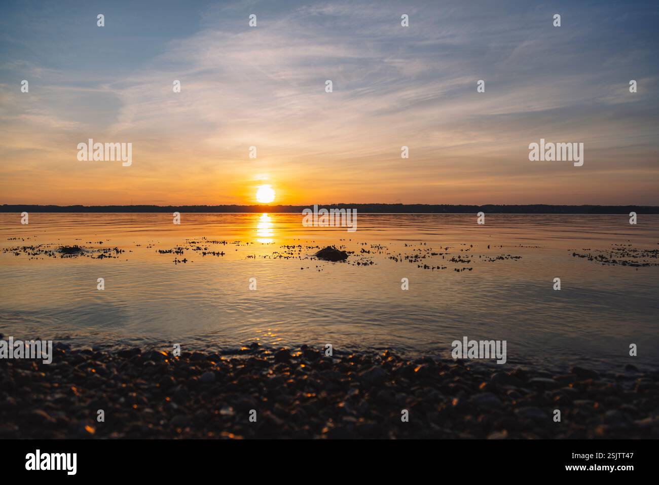 Sonnenuntergang Quellental, Glücksburg Stockfoto