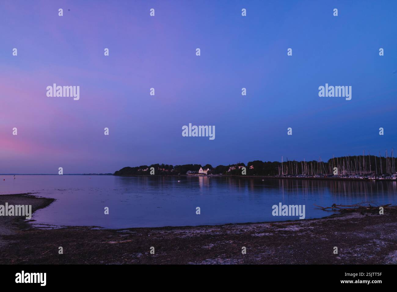 Frühlingstal, Glücksburg, Sonnenuntergang Stockfoto