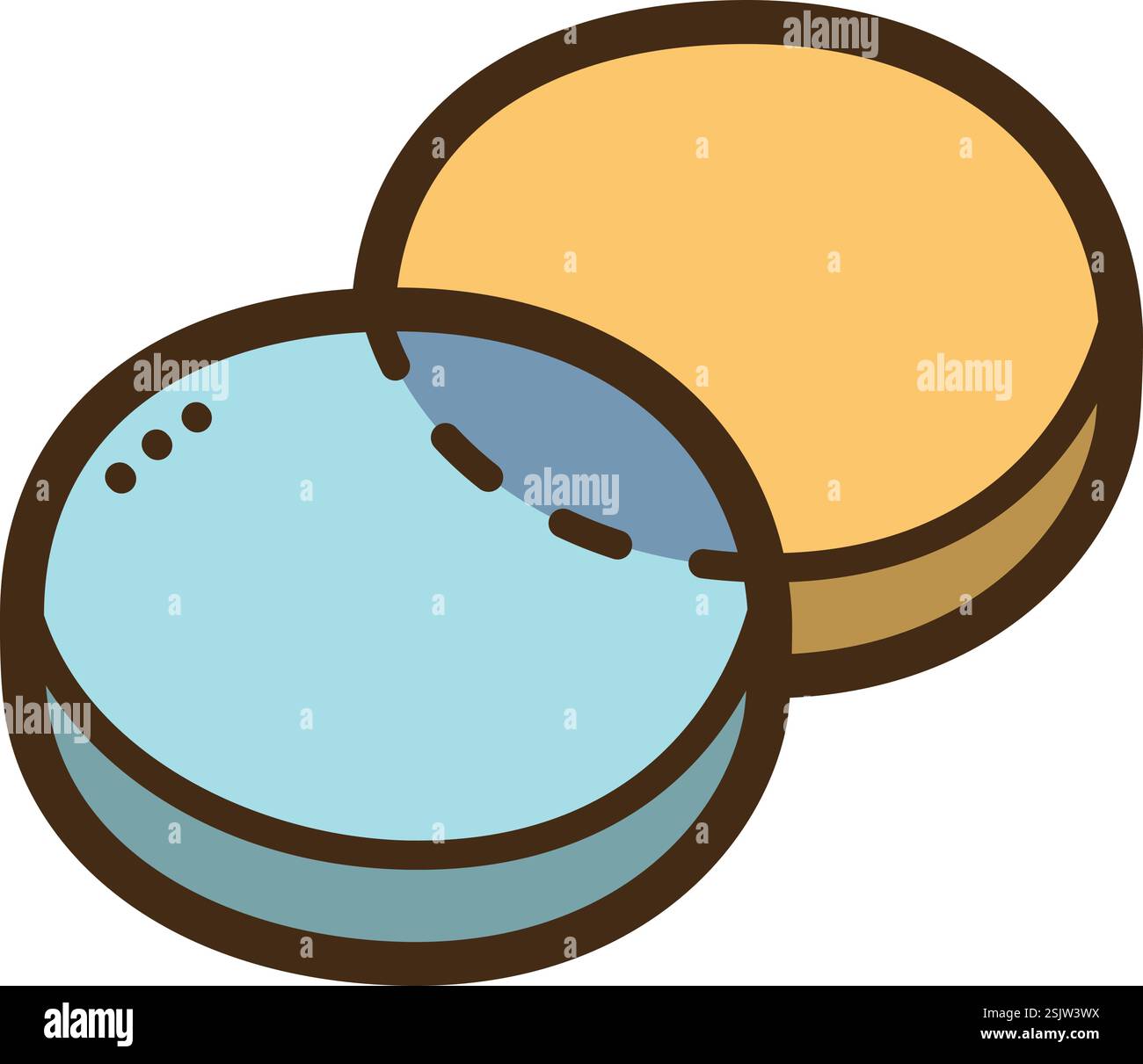 Venn Diagramm Vektor Kritzelillustration und Grafik. Teil des Diagramms und der Diagrammkategorie. Stock Vektor