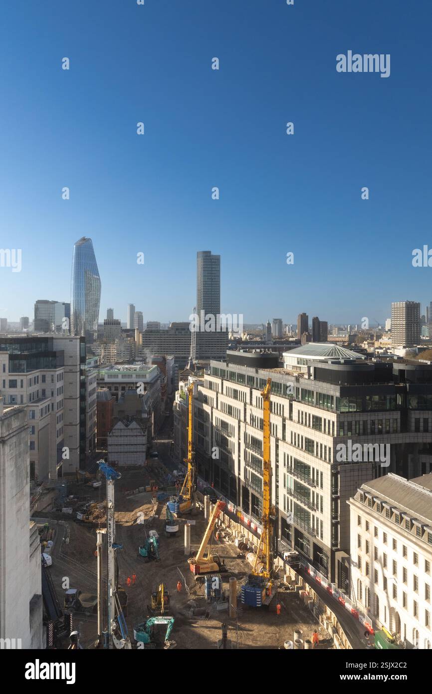 Die Salisbury Square Development wird eine neue, zweckmäßig errichtete juristische Einrichtung mit 18 Gerichtsgebäuden, die City of London Law Courts, errichten Stockfoto