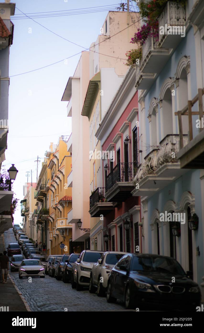 Farbenfrohe Stadt des alten San Juan in Puerto Rico Stockfoto