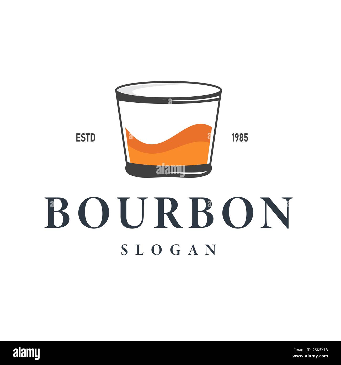 Whiskey-Logo und Getränkeetikett mit klassischer Vintage-Retro-Verzierung, die einen eleganten Premium-Look als exklusive Vorlage präsentieren. Stock Vektor