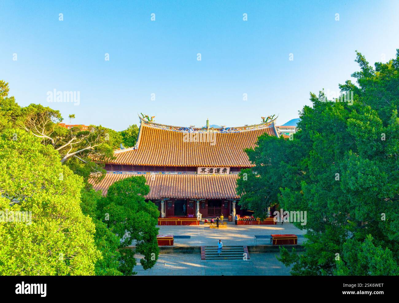 Wunderschöner Blick auf den Kaiyuan Tempel in Quanzhou, Fujian Stockfoto