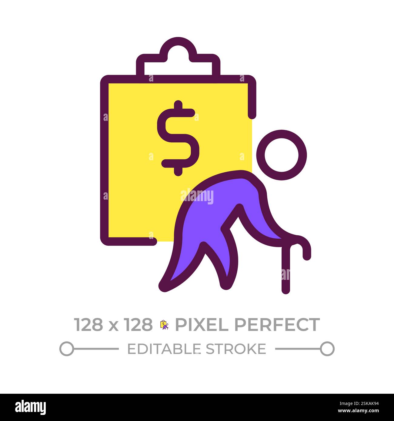 Ruhestandsplan Pixel Perfect RGB-Farbsymbol Stock Vektor