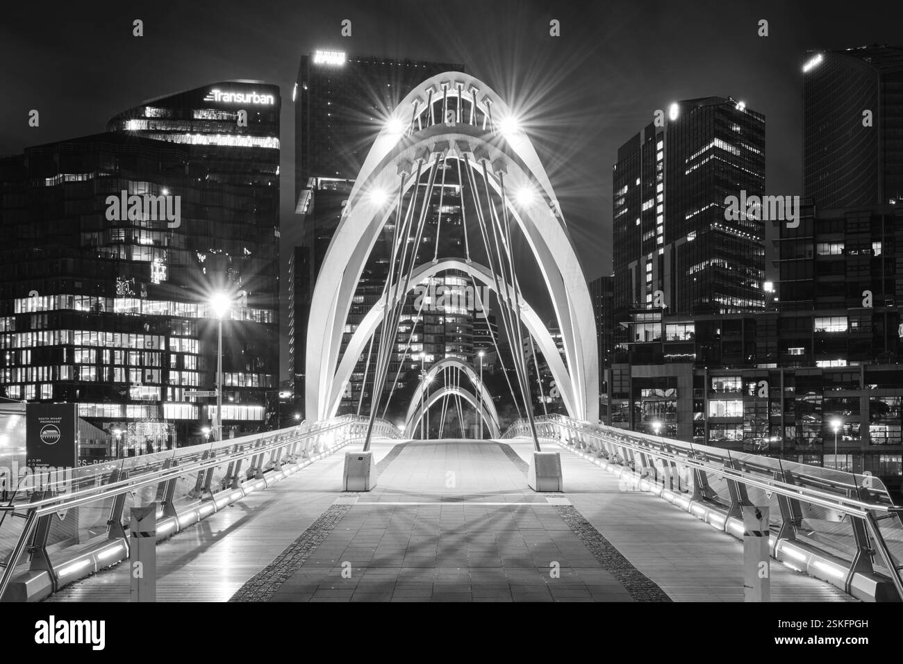 Seafarers Bridge S&W Stockfoto