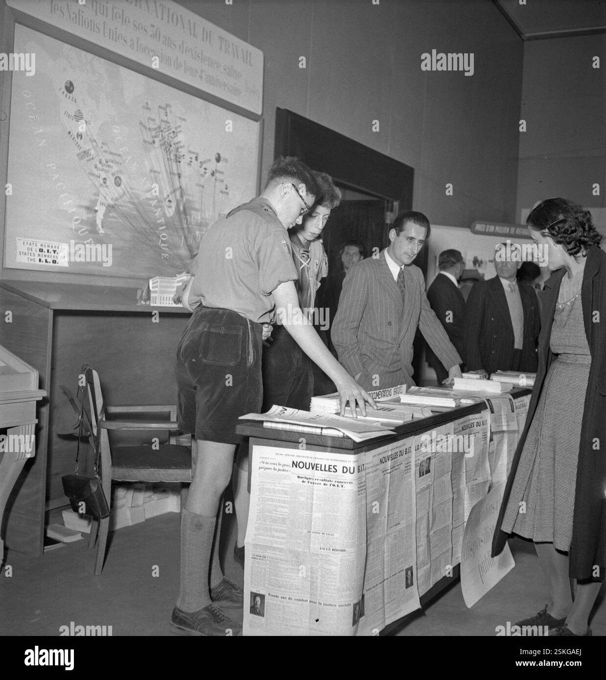 --- Feier zum Tag der Vereinten Nationen, Genf, 1949#Jahrestag der Vereinten Nationen, Genf, 1949- RDB VON DUKAS Stockfoto