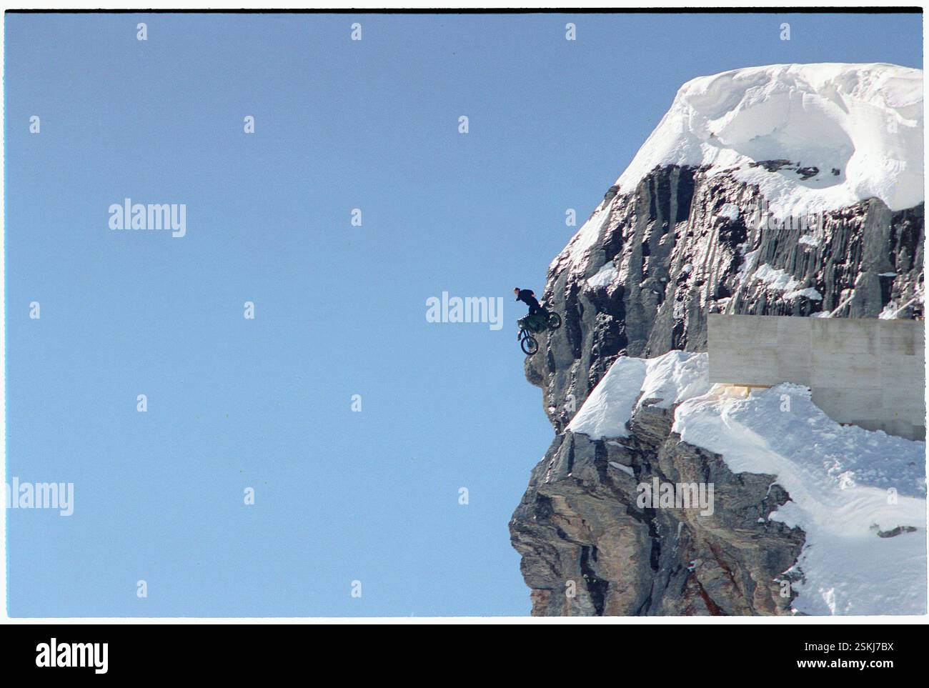 --- Dreharbeiten im Berner Oberland für den Film 'Goldenes Auge' 1995#Dreharbeiten zum 'Goldenen Auge'-Film in den Berner Alpen 1995 Stockfoto