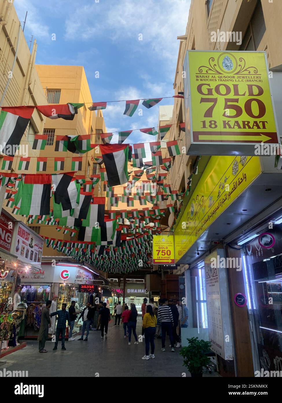 Gold Souk in der Altstadt von Dubai Stockfoto