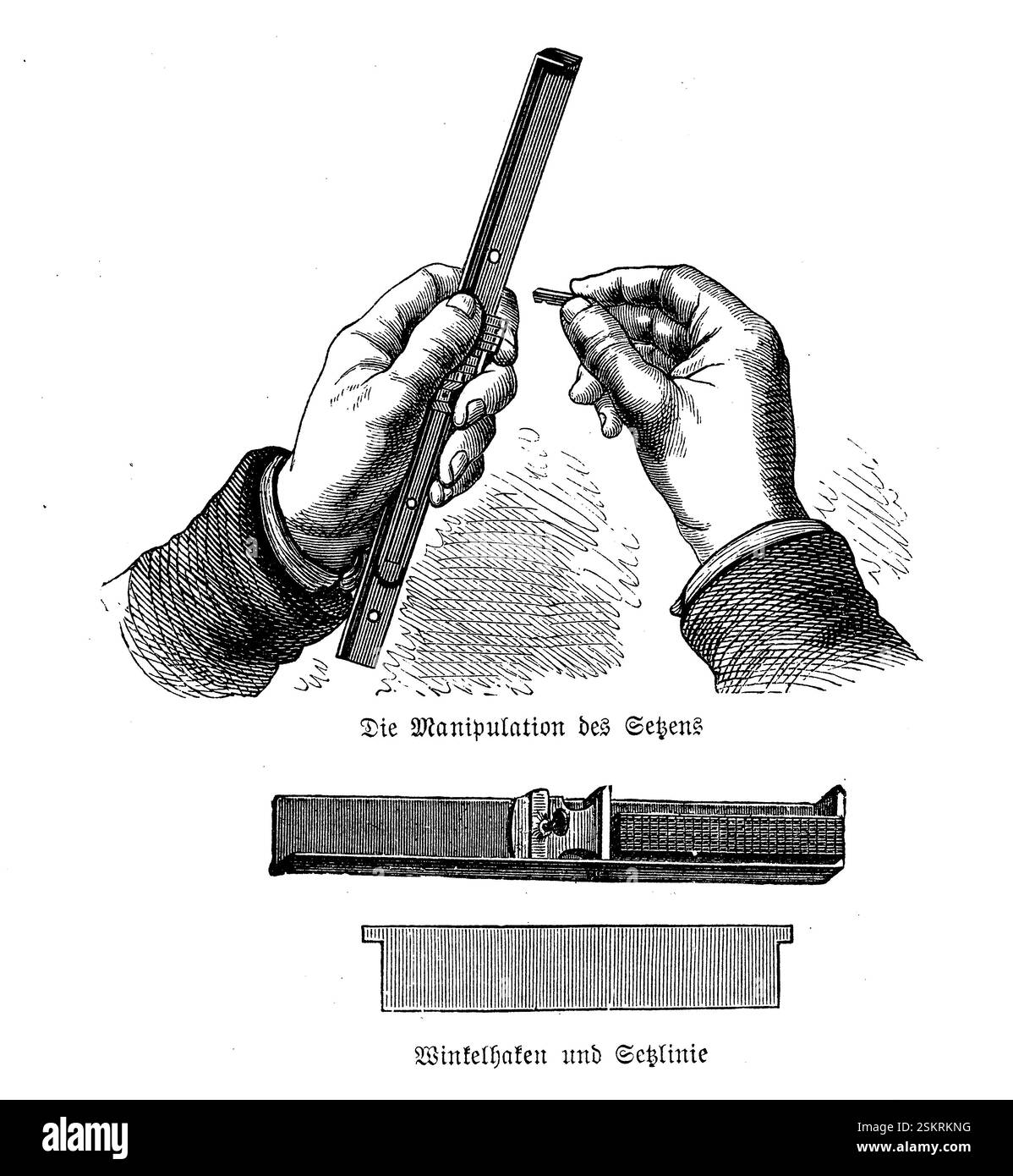 Vintage-Typografie: Stab- und Linieneinstellung Stockfoto