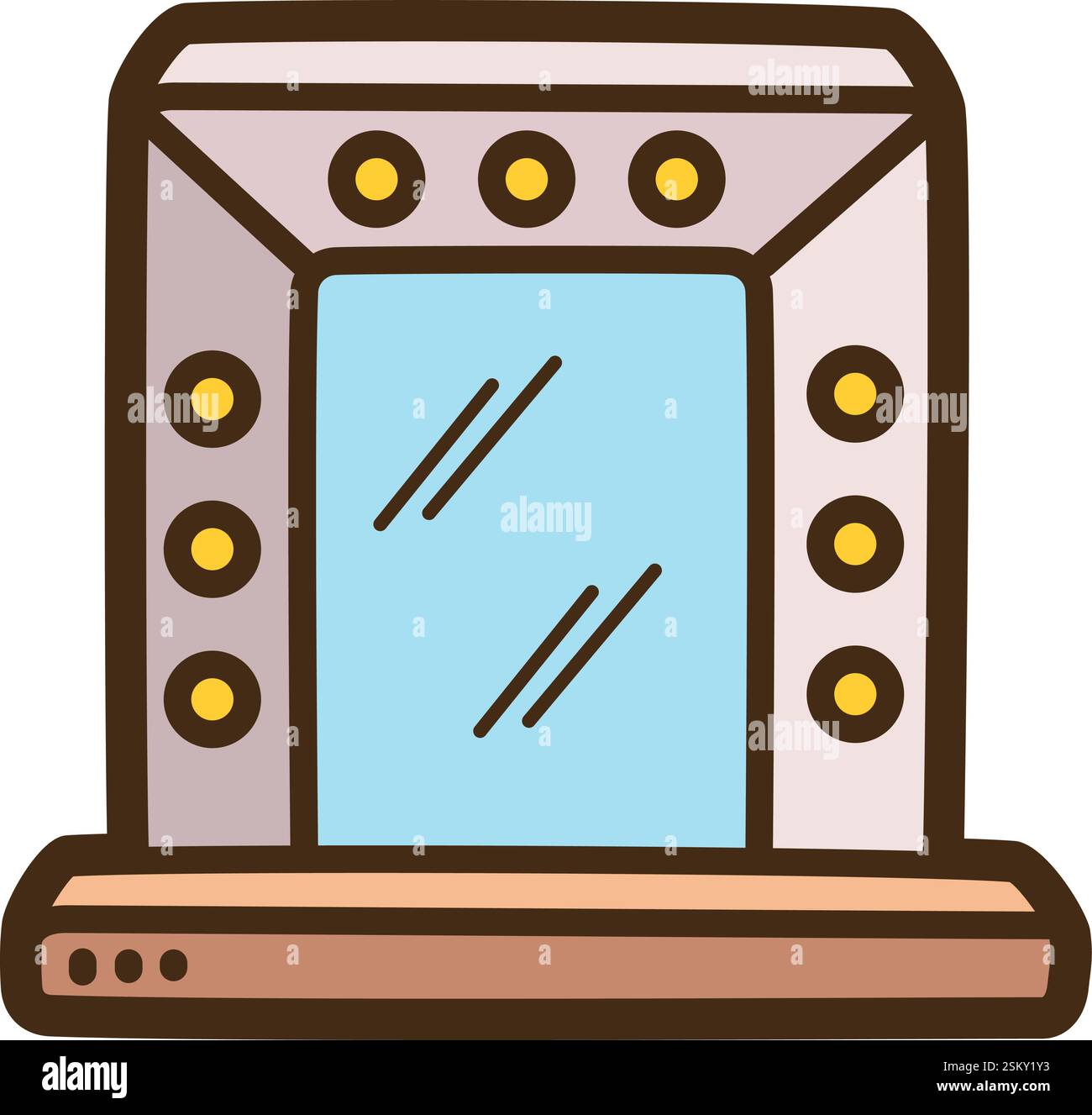 Make-up Raum Vektor Kritzelillustration und Grafik. Teil der Kategorie Haus und Innenraum. Stock Vektor