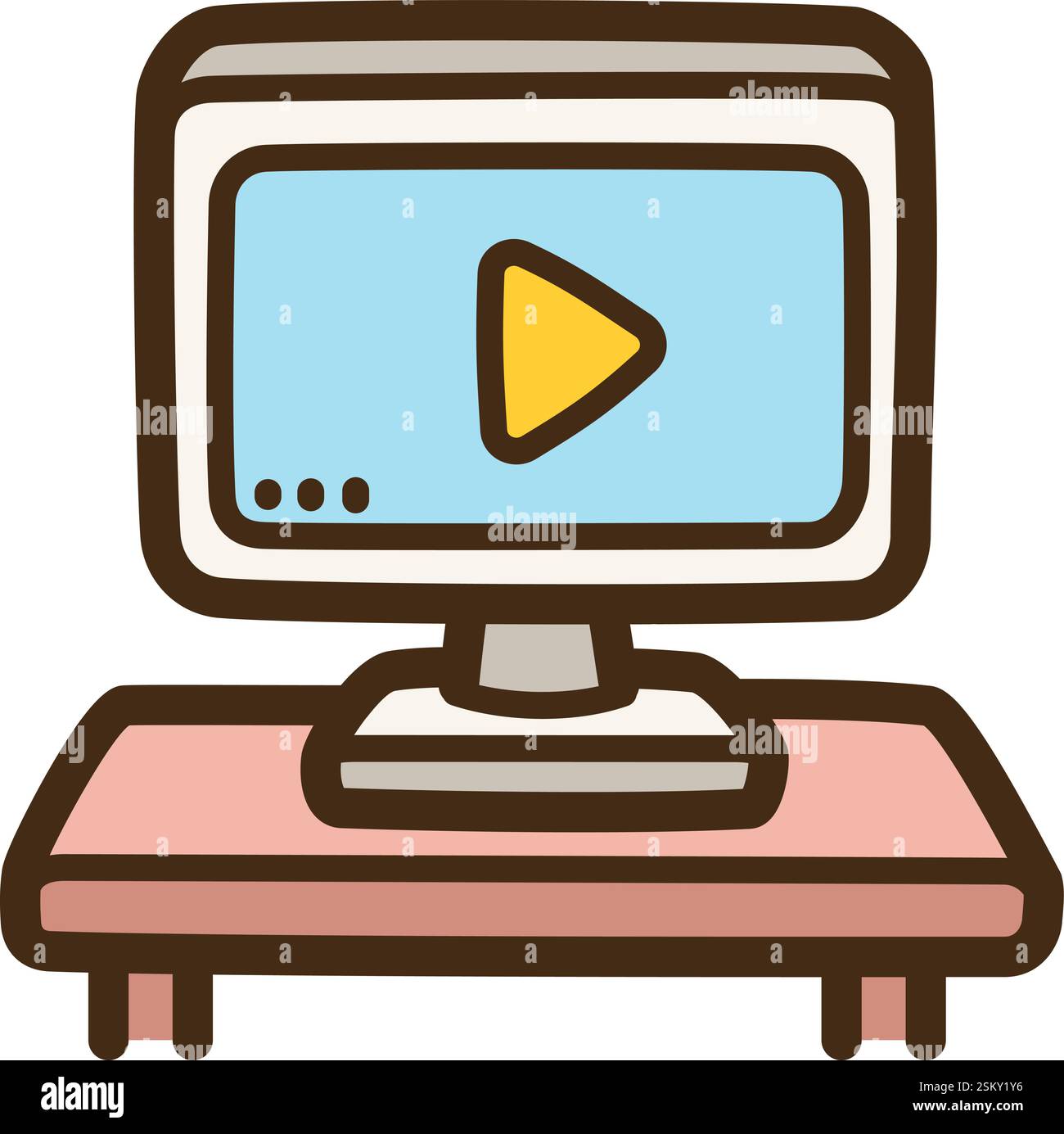 Medienzimmer Vektor-Kritzelillustration und Grafik. Teil der Kategorie Haus und Innenraum. Stock Vektor