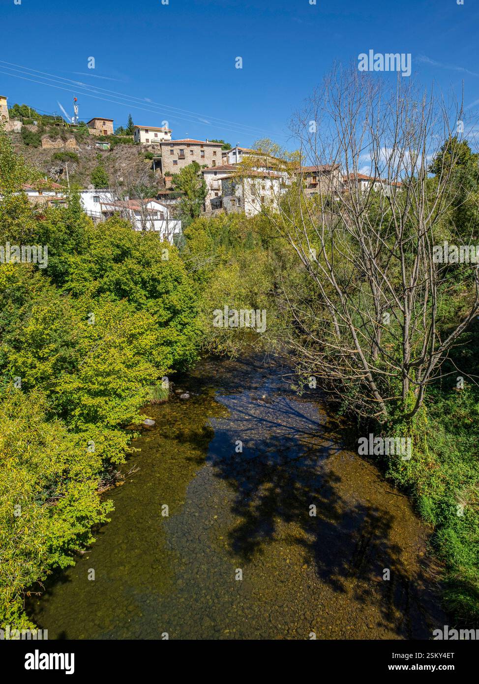 Fluss Iregua, Villanueva de Cameros, La Rioja, Spanien Stockfoto