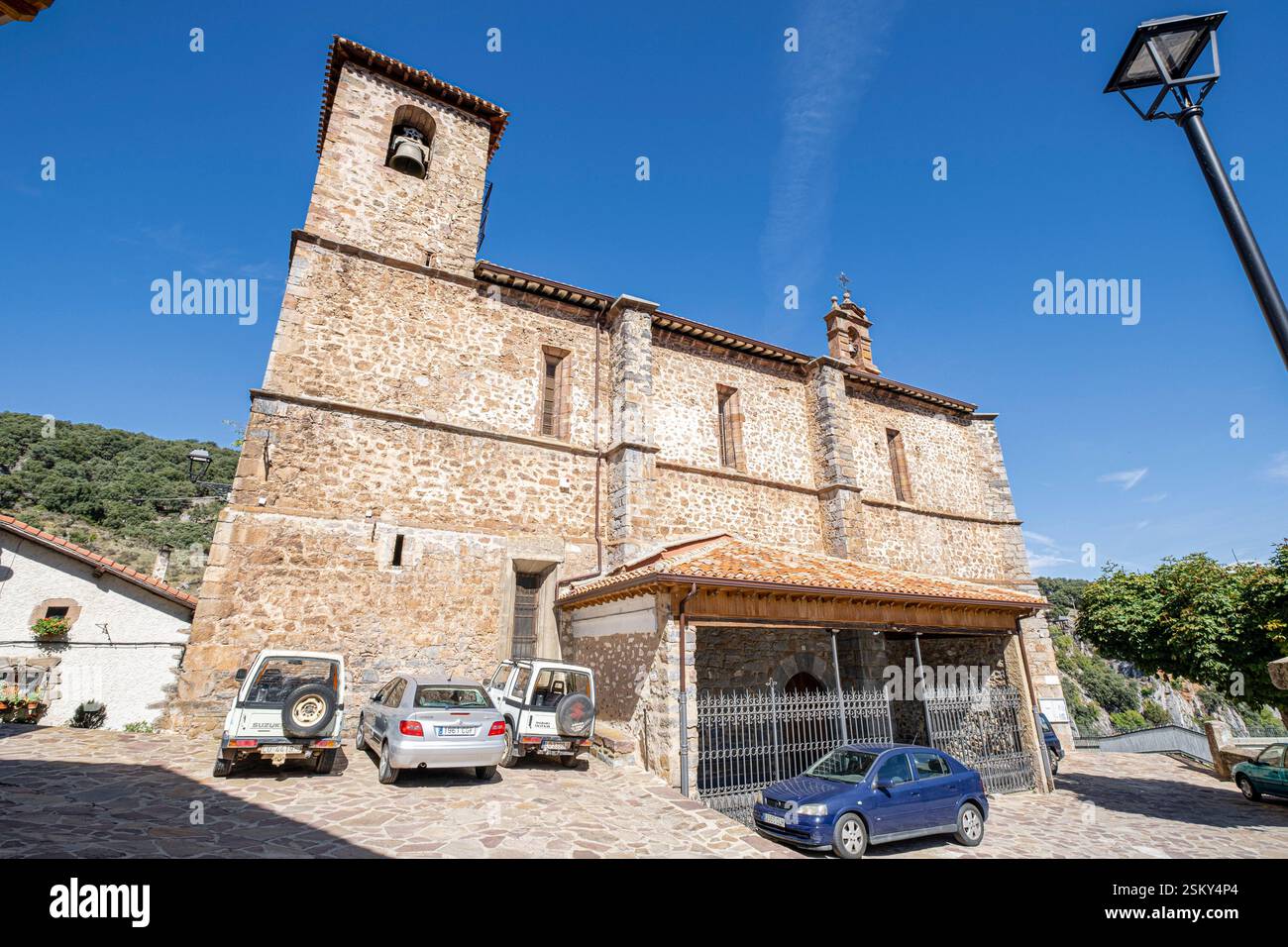 Kirche San Martín, 16. Jahrhundert, Ortigosa de Cameros, La Rioja, Spanien Stockfoto