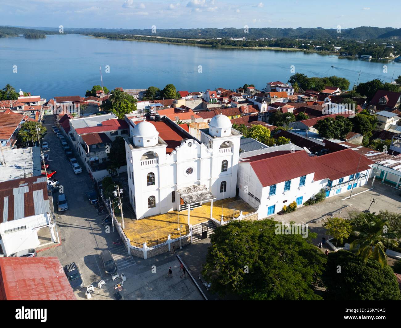 Kathedrale unserer Lieben Frau von Los Remedios, Flores, Guatemala Stockfoto